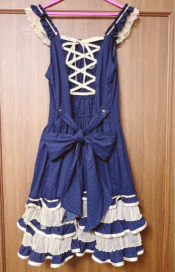 【最終お値下げ】美品　BABY, Twinkle girl ジャンスカ ネイビー