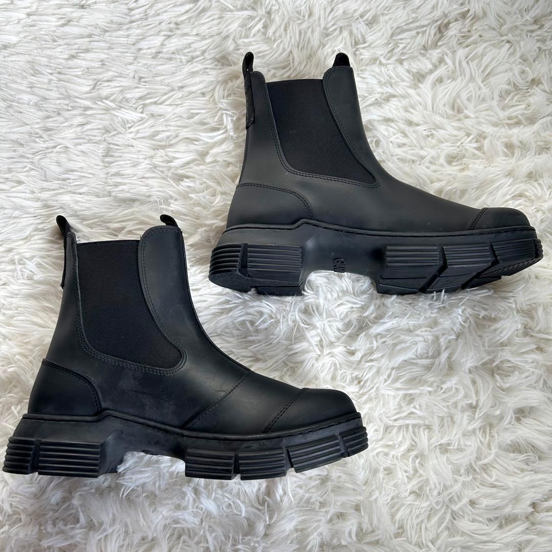 新品未使用　GANNI リサイクルラバーサイドゴアブーツ　厚底　37 24cm