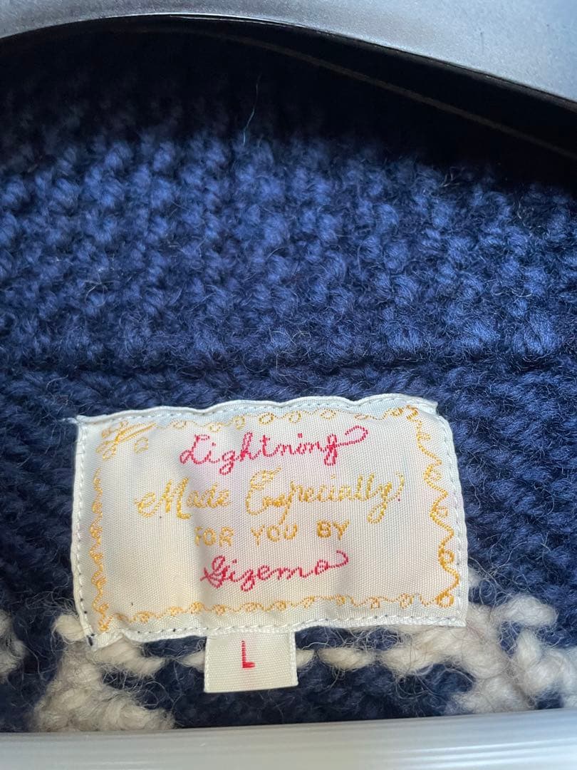 Lightning 30周年記念企画　GIZEMOミリタリーカウチンセーター　L