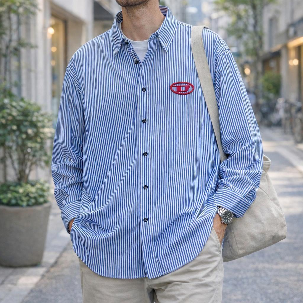 【ガルバ】DIESEL S-DOUBER ストライプ シャツ 52