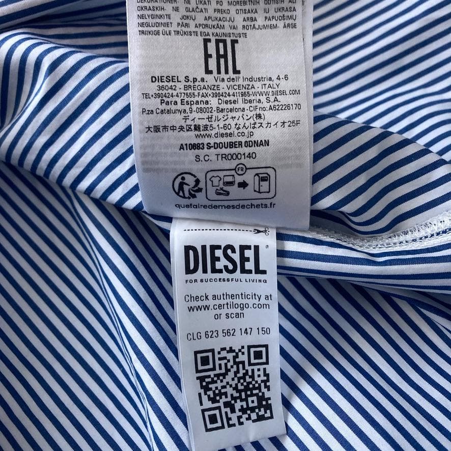 【ガルバ】DIESEL S-DOUBER ストライプ シャツ 52