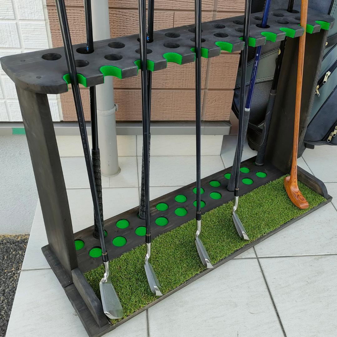 ゴルフクラブスタンド21本＋11本【組立て完成品でお届け】塗装＆フェルト付き