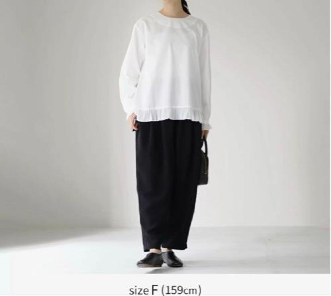 美品　tumugu ツムグ　コットンサテン プルオーバー ブラウス