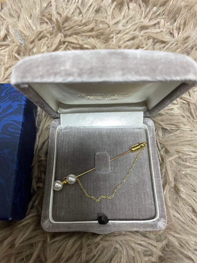 最終お値下げ　MIKIMOTO 真珠 チェーン付きブローチ