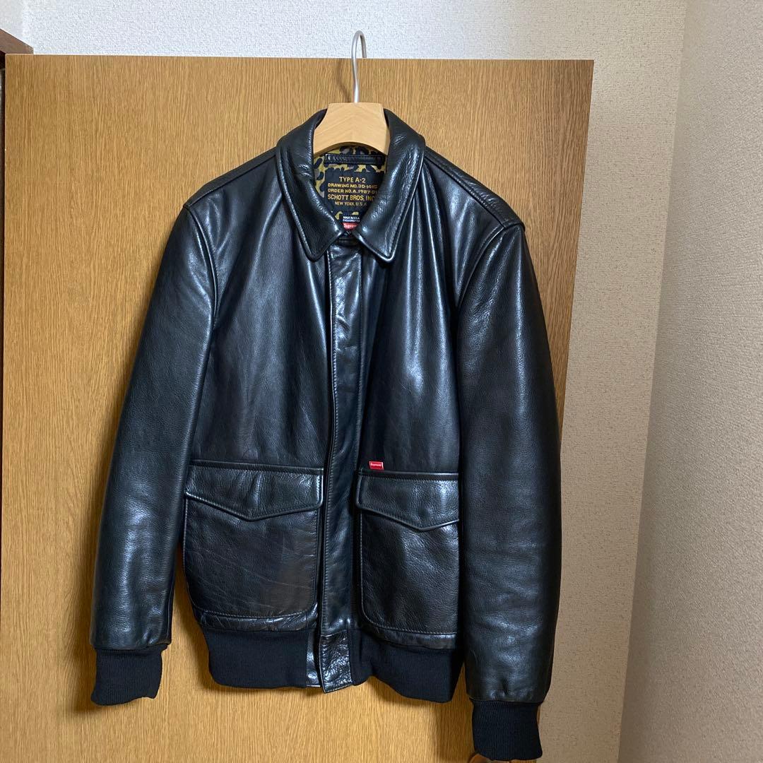 【supreme × schott】希少 TYPE A-2 レザージャケット M