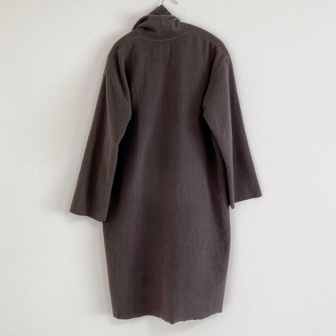 evam eva　アンゴラ100％　ローブコート　1　ブラウングレー　羽織