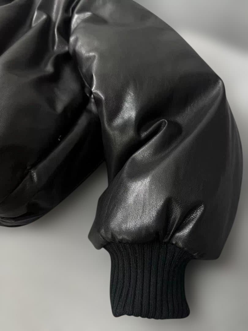 Acne Studios ブラックレザーダウンジャケット