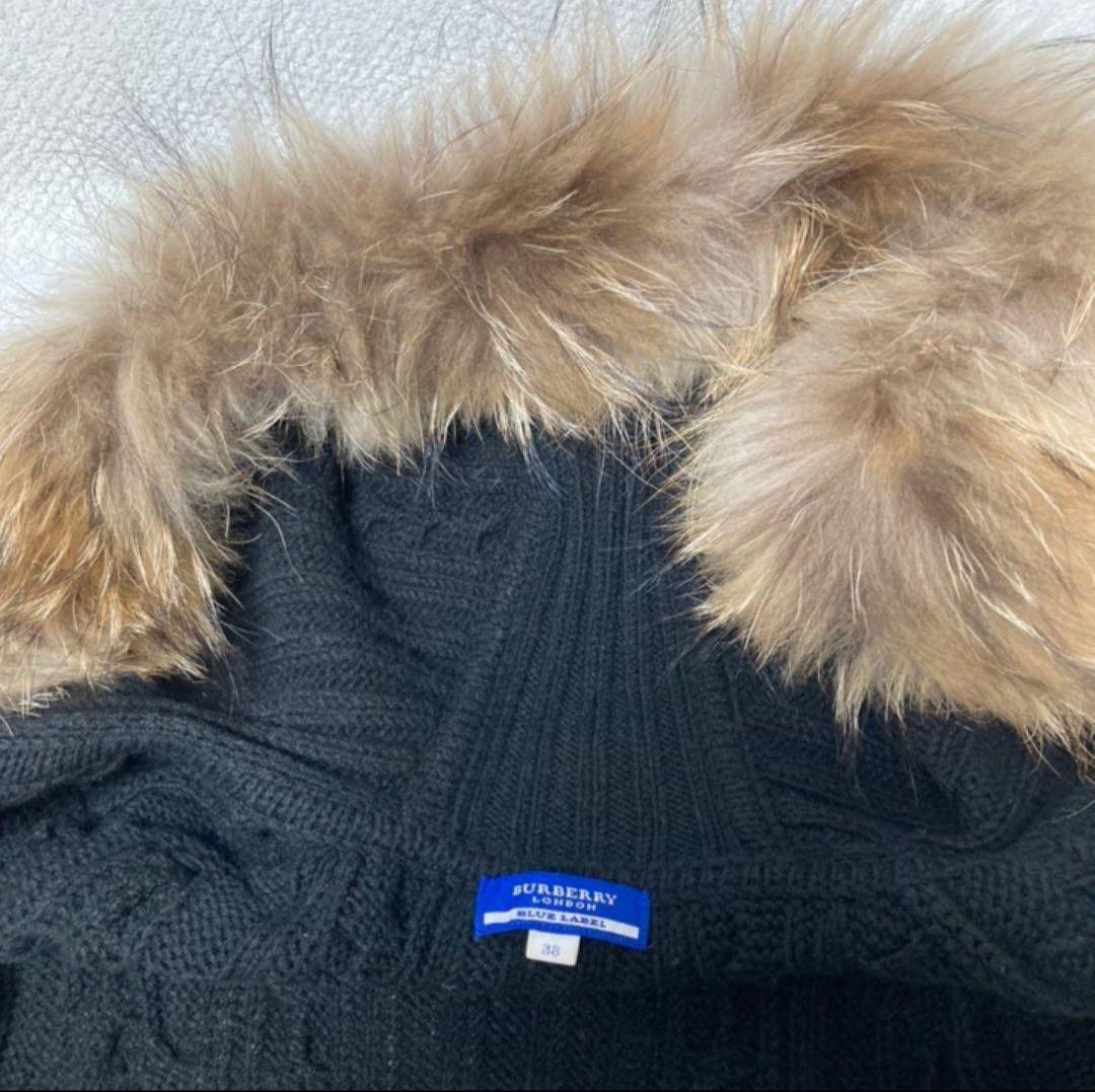 BURBERRY　ブルーレーベル　ダッフルコート　たぬきファー　黒　38サイズ