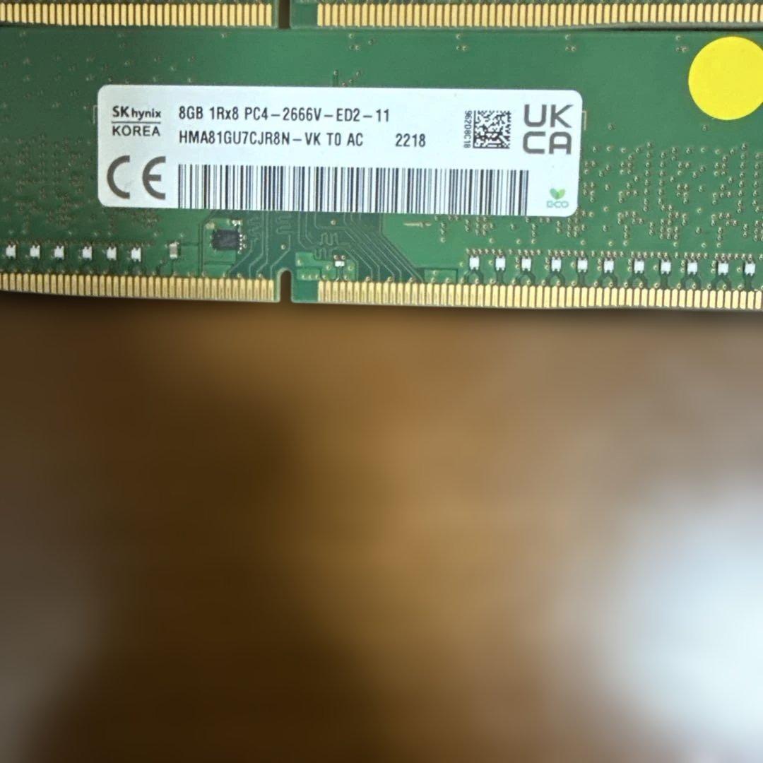 SK Hynix 8gb PC4-2666V-ED2-11 2枚