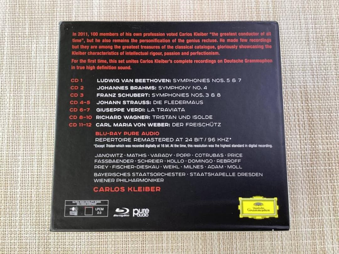 カルロス・クライバー／DG録音全集（12CD＋ブルーレイ・オーディオ）