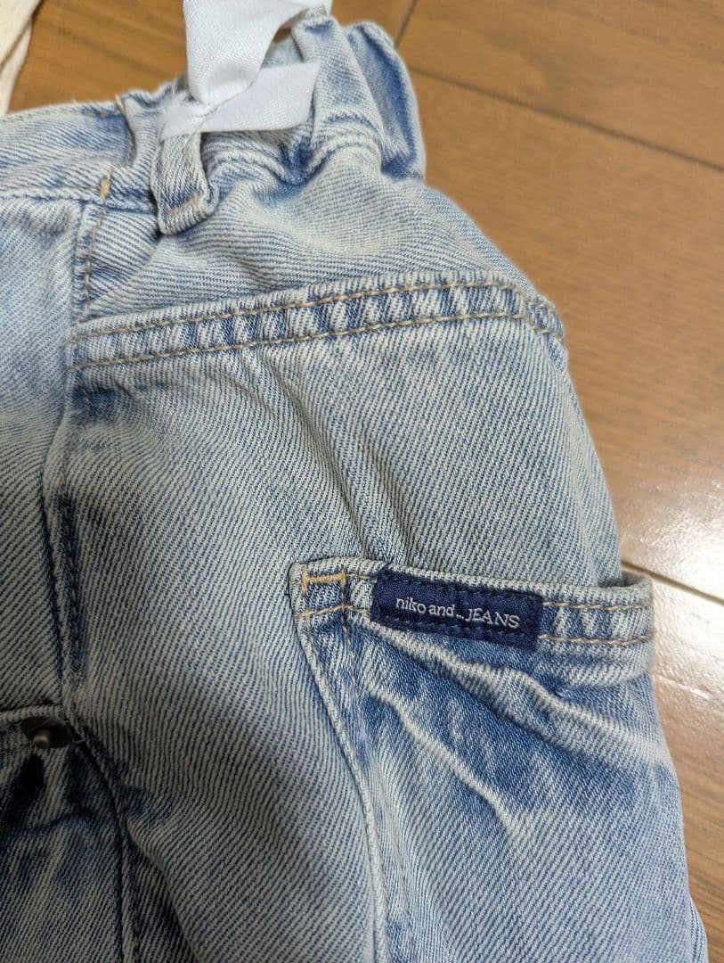 今期ニコアンド 3Dドロップデニムパンツ ベージュインディゴ Mサイズ