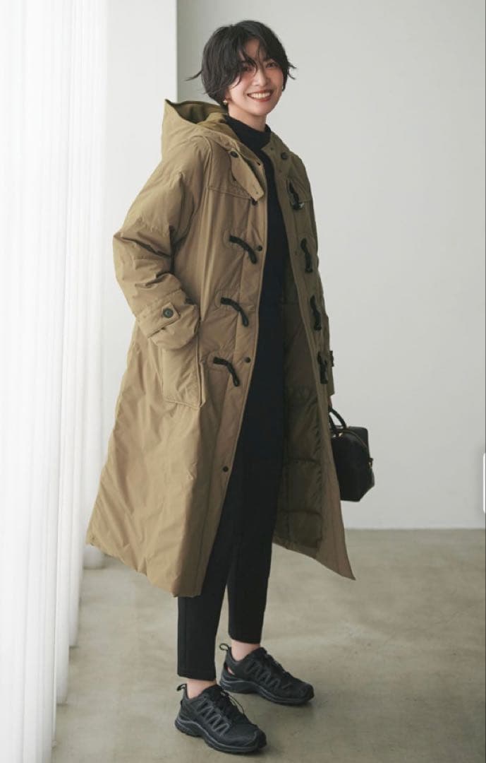 Live in comfort くぼっちコラボ ロングダッフルダウンコート M