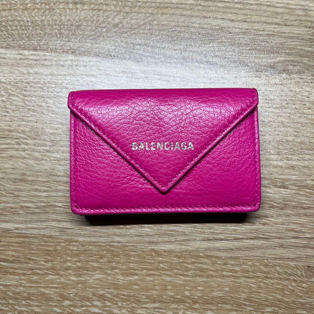 BALENCIAGA ピンク 三つ折り財布