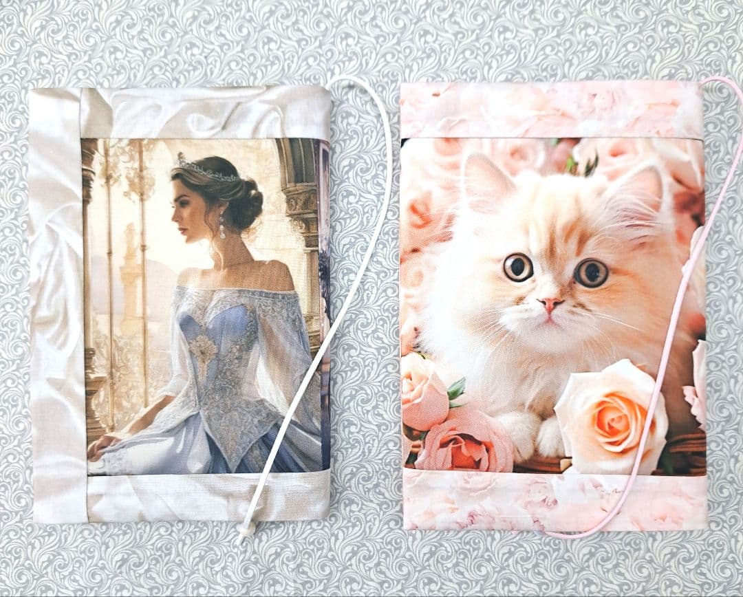 ねこのこ③ブックカバー、ポーチ