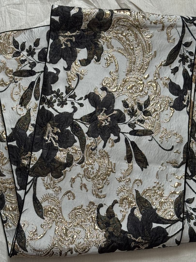 大人兵児帯【ブラックリリー】【シャクヤク紅】のセット