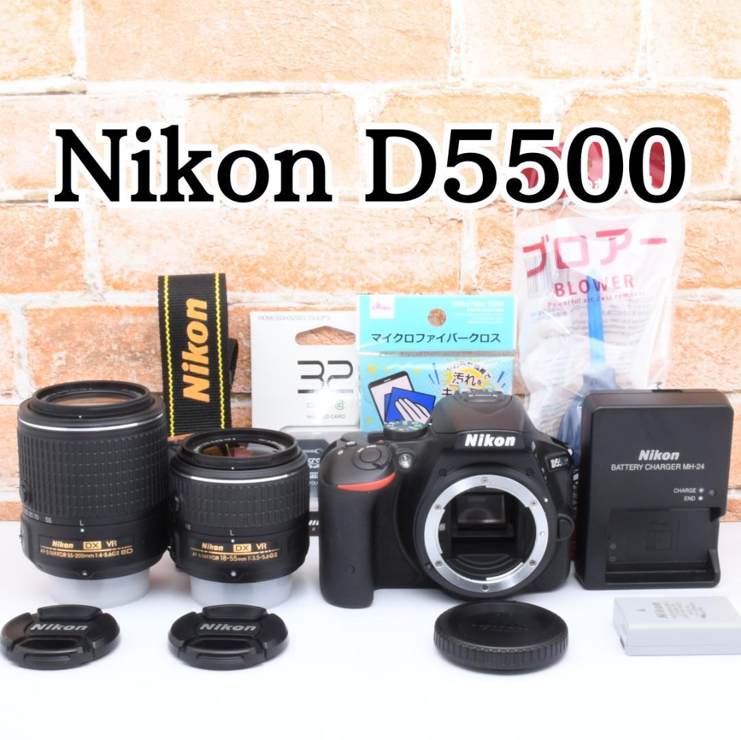 美品✨Nikon D5500✨Wi-Fi機能つき✨遠くも撮れる望遠レンズ
