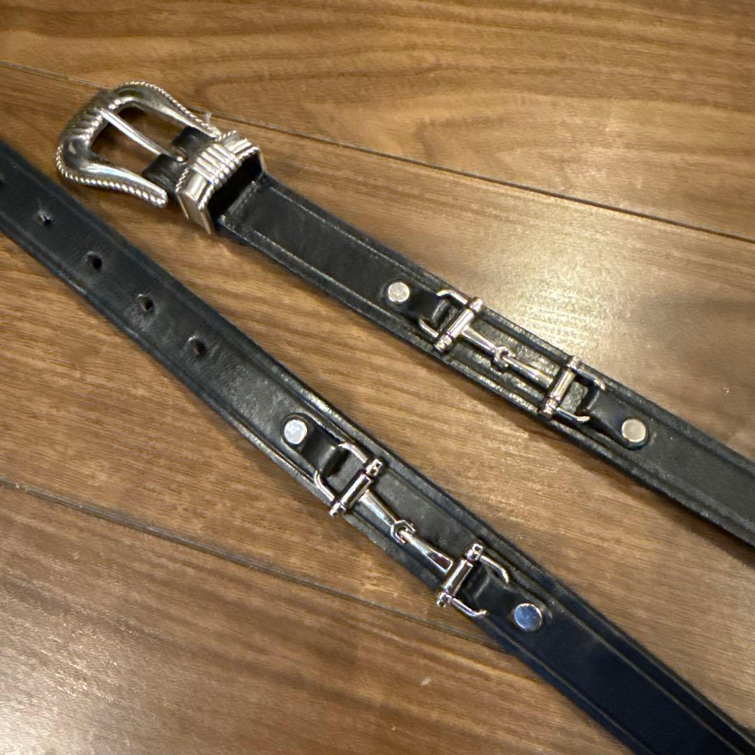 トリーレザー/ウエスタンビットベルト/スリーピース シルバーバックル