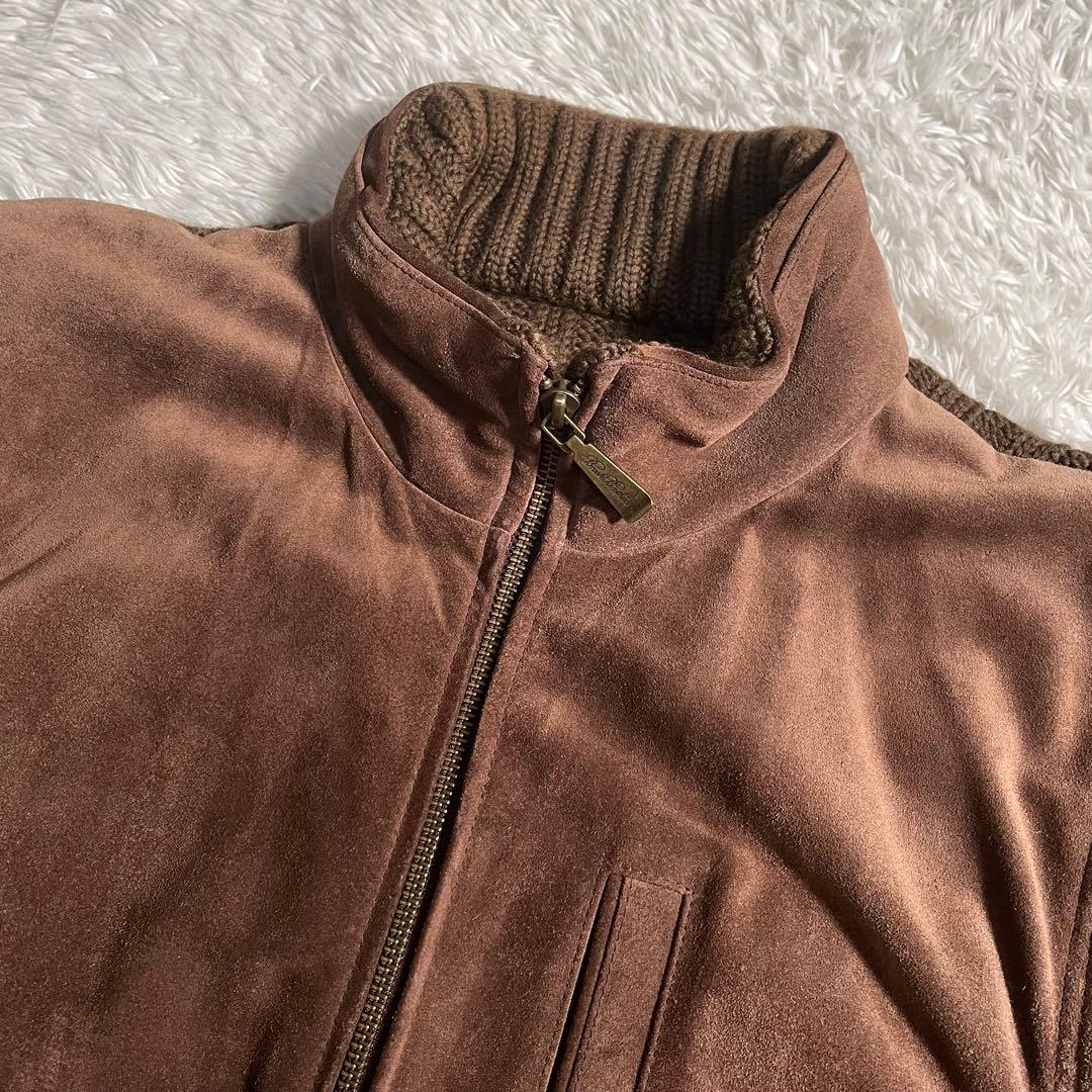 ブルックスブラザーズ ラムレザージャケット スウェード ニット 異素材切り替え
