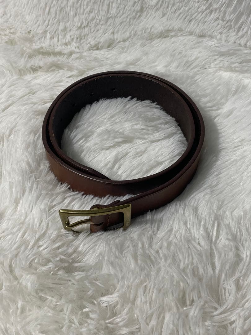 美品　Ralph Lauren 本革 レザーベルト ブラウン ゴールドバックル