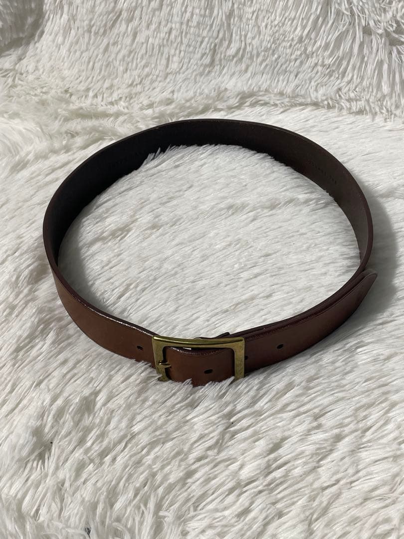 美品　Ralph Lauren 本革 レザーベルト ブラウン ゴールドバックル