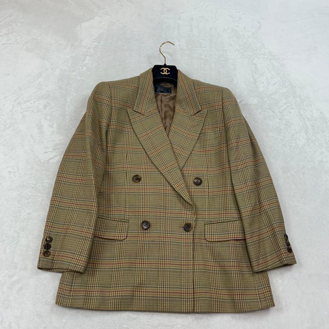 J227 M バーバリー スーツ上下 ベージュ イエロー レディース