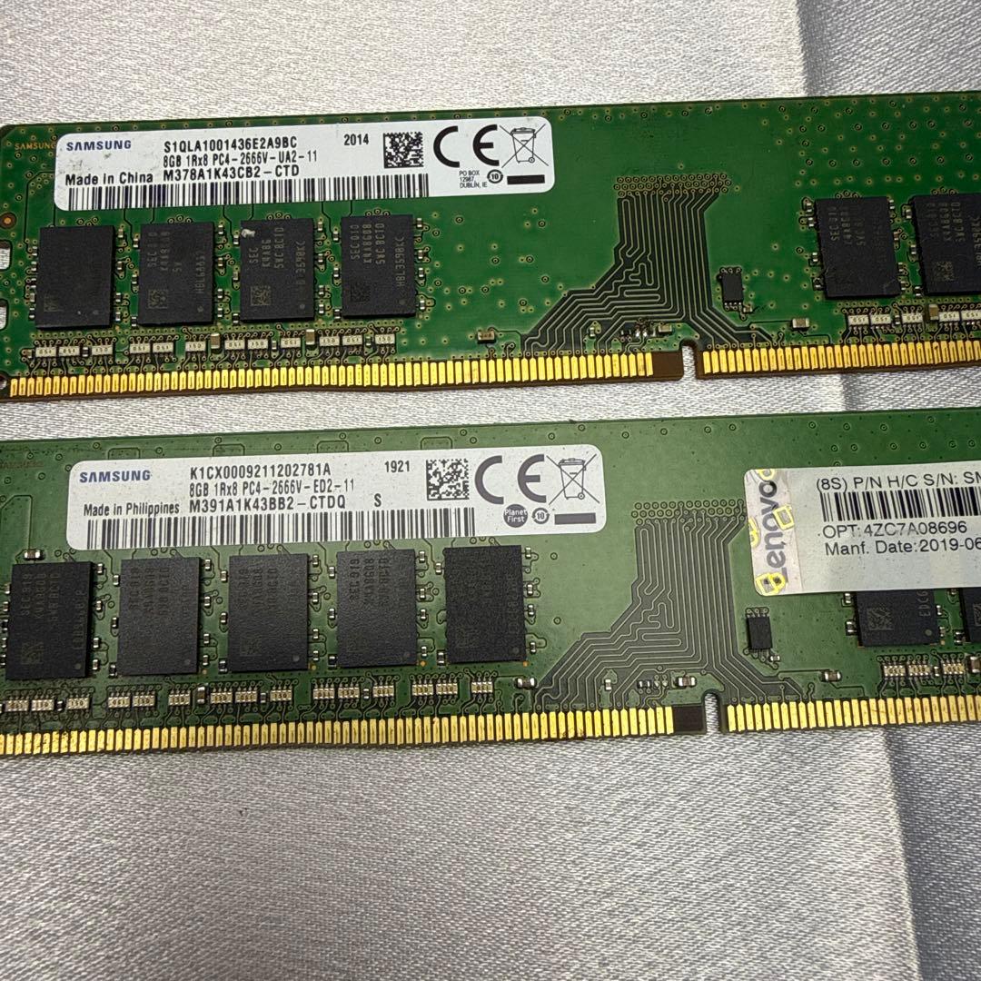DDR4 16GB 2666MHz メモリ四点セット