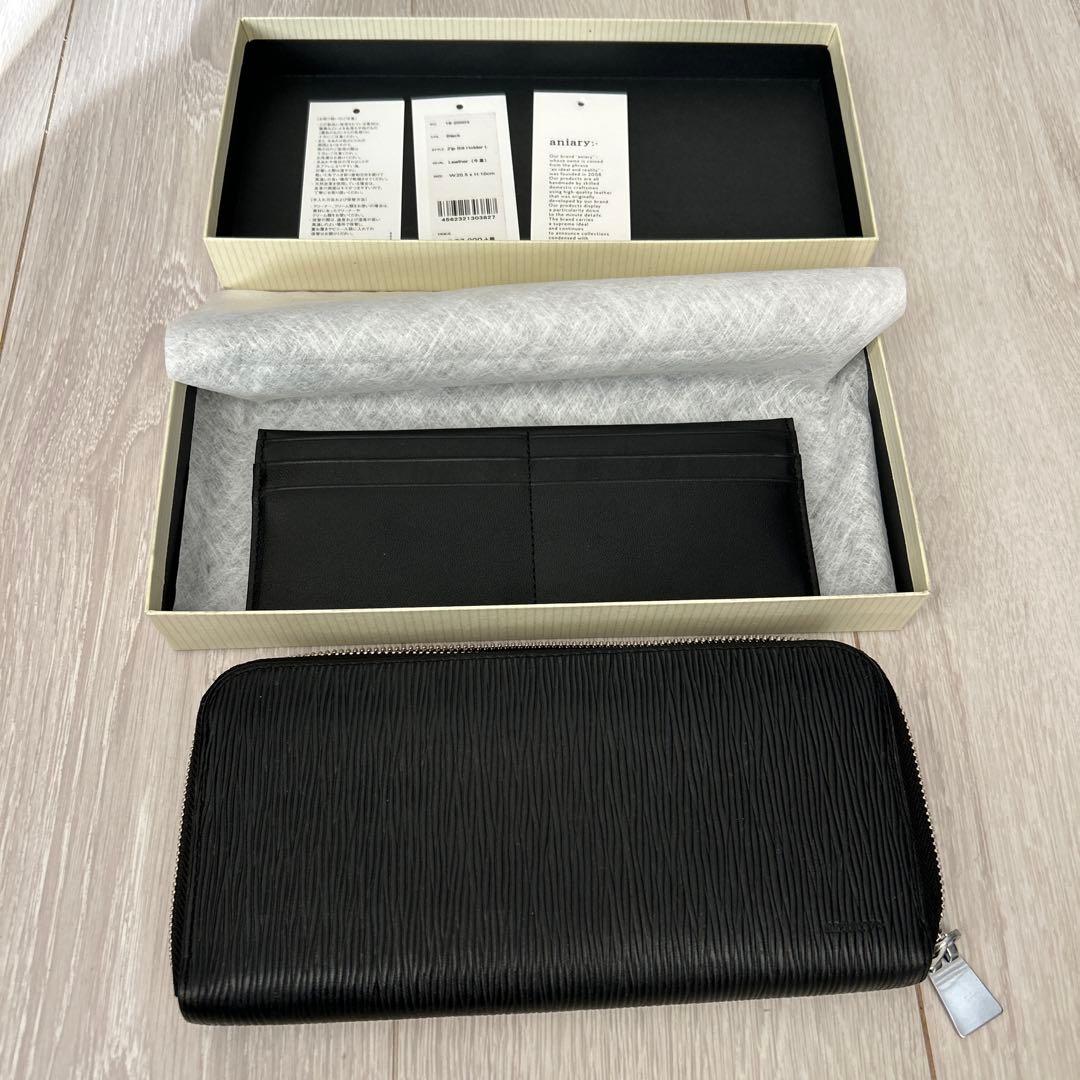 aniary ブラック レザー 長財布