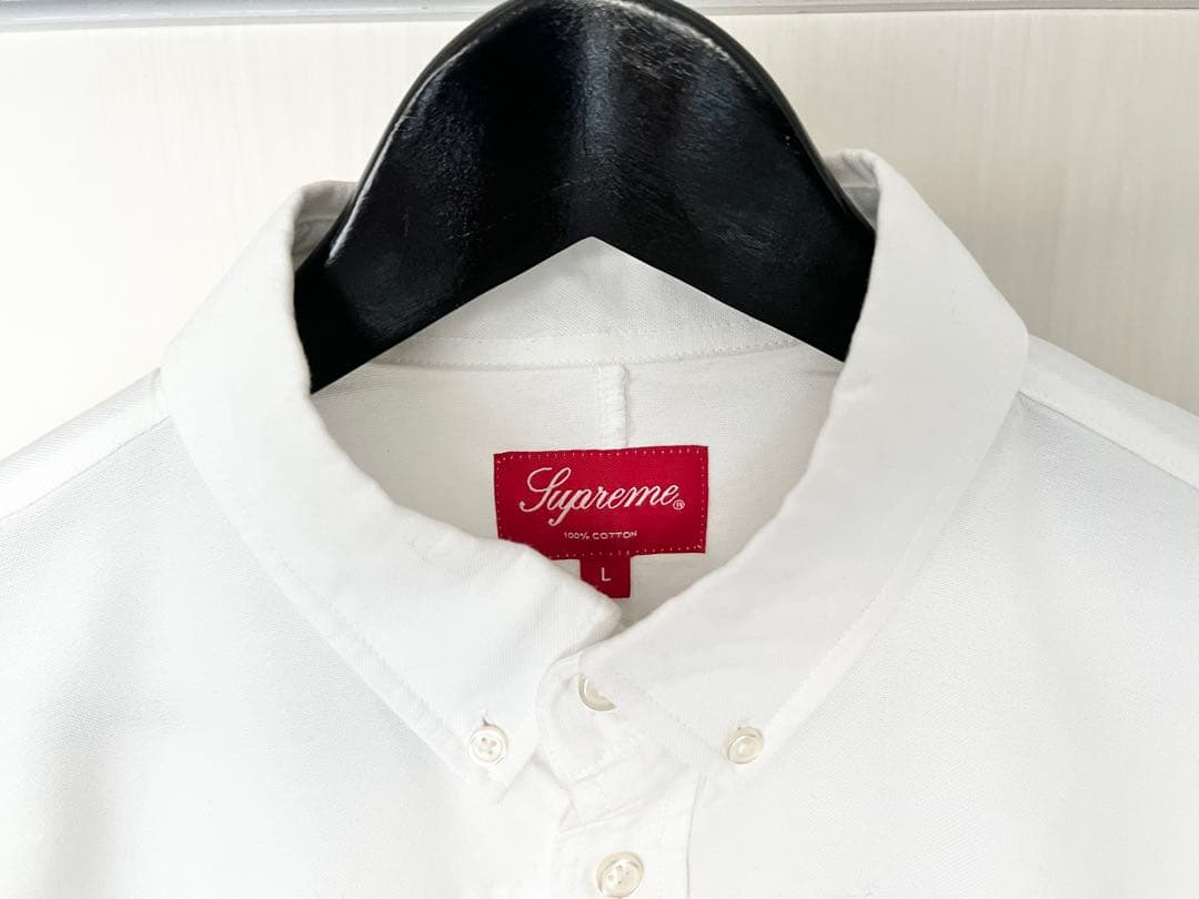 Supreme ホワイト 長袖シャツ Lサイズ