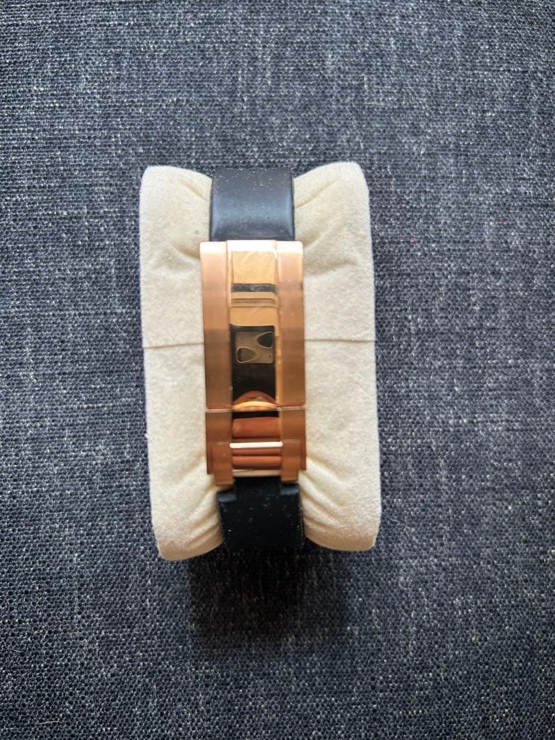 カスタム時計、GMTブラック、ツートンベゼル、ローズゴールド、ラバーベルト