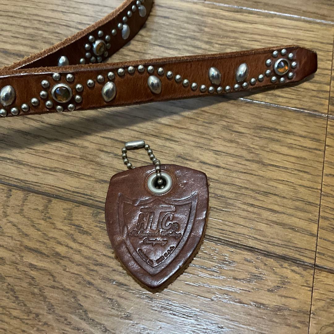 良品 HTC フラワースタッズ ナローベルト イエローストーン 32inch