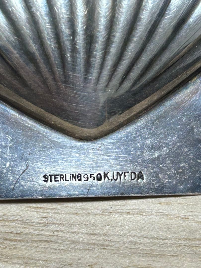 純銀 STERLING 950スターリング K.UYEDA KUTANI 貝殻型
