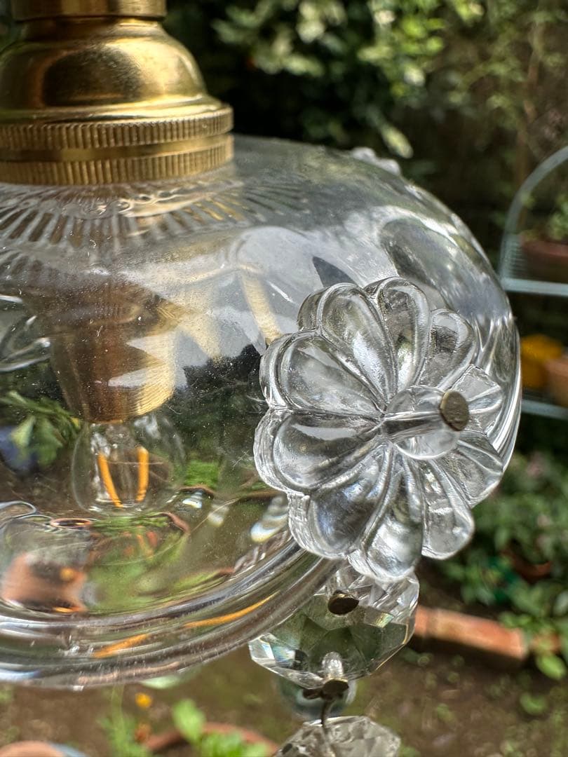 1920年代 フランス アンティーク 雨に濡れた可愛いお花のミニシャンデリア＊