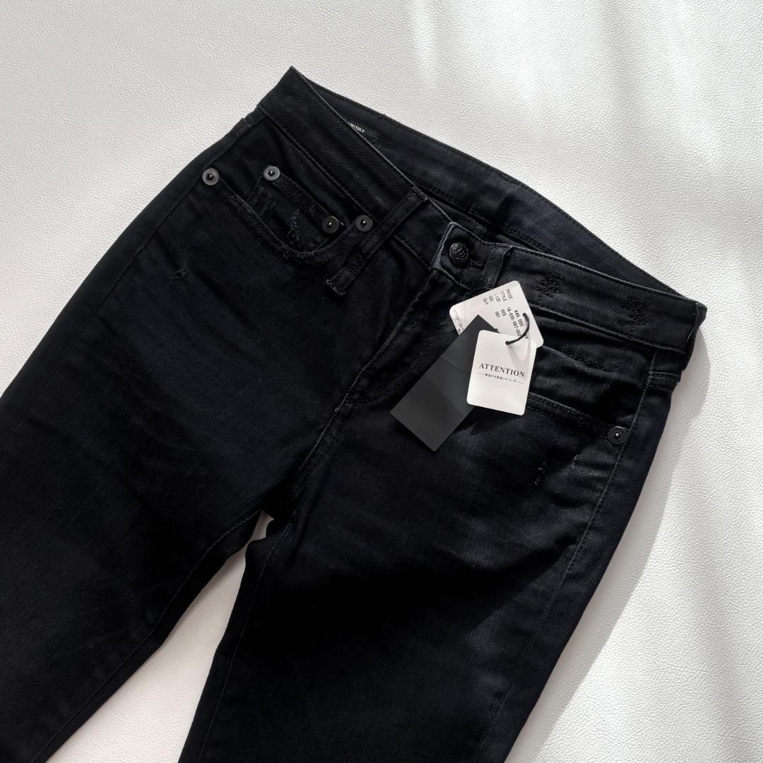 新品 R13 alison skinny ブラックデニム イタリア 裾クラッシュ