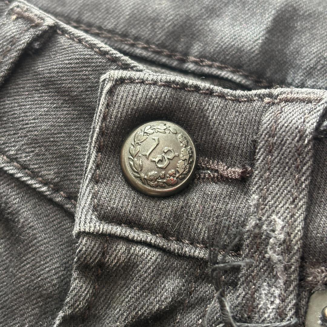 新品 R13 alison skinny ブラックデニム イタリア 裾クラッシュ