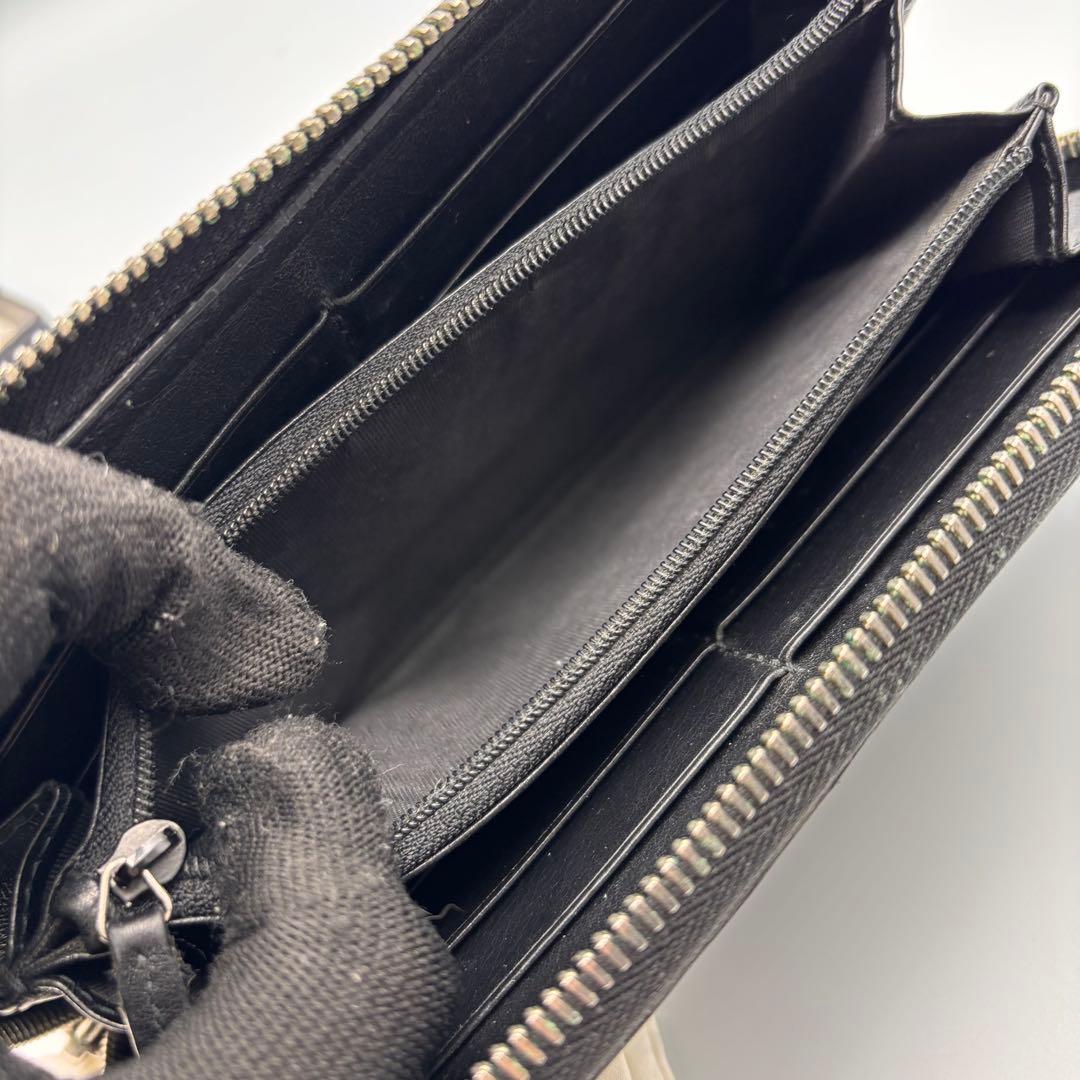 【付属品完備】GUCCI グッチ 長財布 黒 マイクロシマ ラウンドファスナー