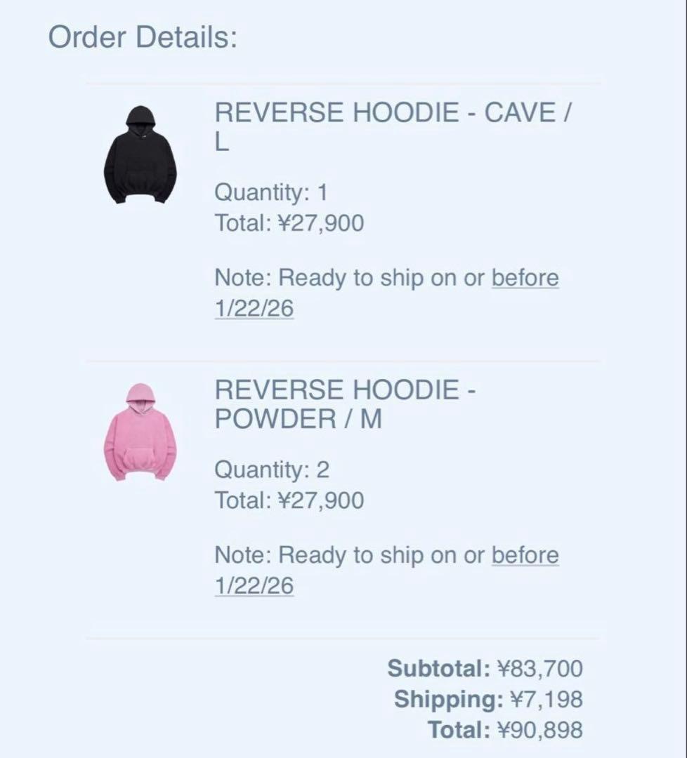 Mサイズ　SKYLRK REVERSE PINK HOODIE
