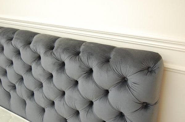 大阪府内限定　ダブルベッド マットレス付き モケット ベロア グレー