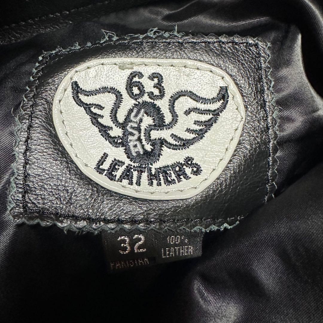 本革 レザーパンツ 63 LEATHERS 32 ブラック