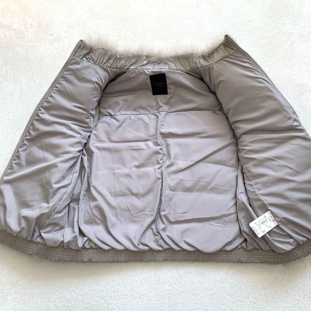 DAMA ダーマコレクション　カシミヤファーダウンベスト　Ｌ　グレージュ