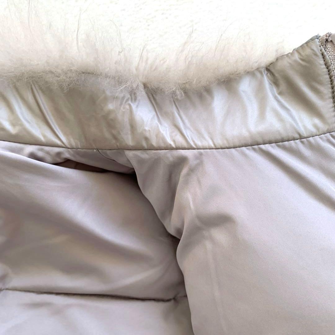 DAMA ダーマコレクション　カシミヤファーダウンベスト　Ｌ　グレージュ