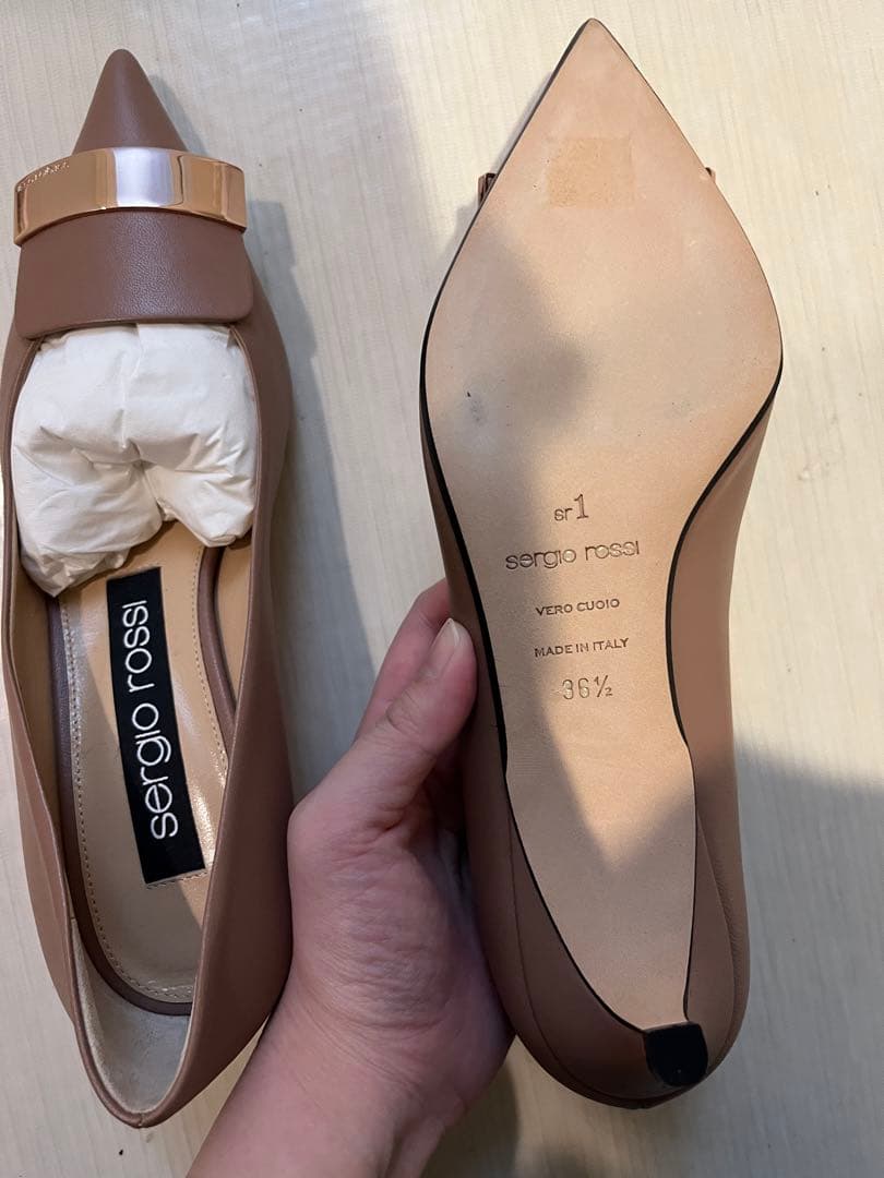 sergio rossi ベージュ sr1 サイズ36.5 4.5cmヒール