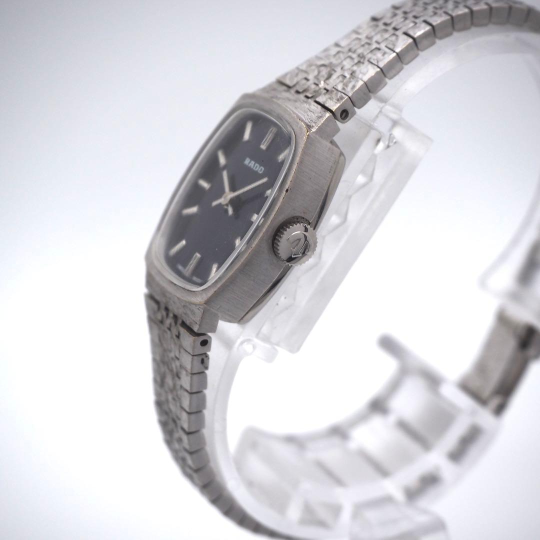 309 稼働 RADO レディース 時計 手巻き シルバー ブラック ラドー