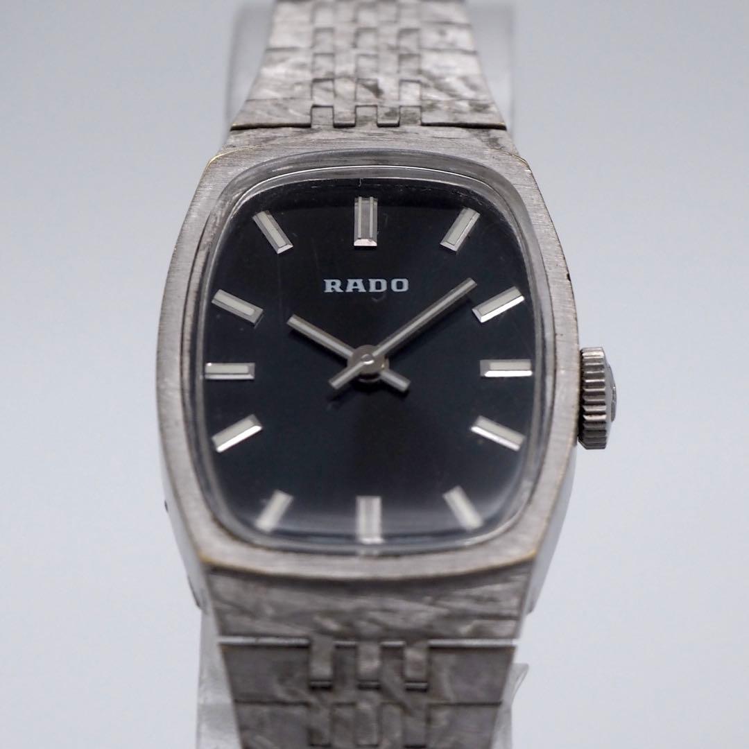 309 稼働 RADO レディース 時計 手巻き シルバー ブラック ラドー