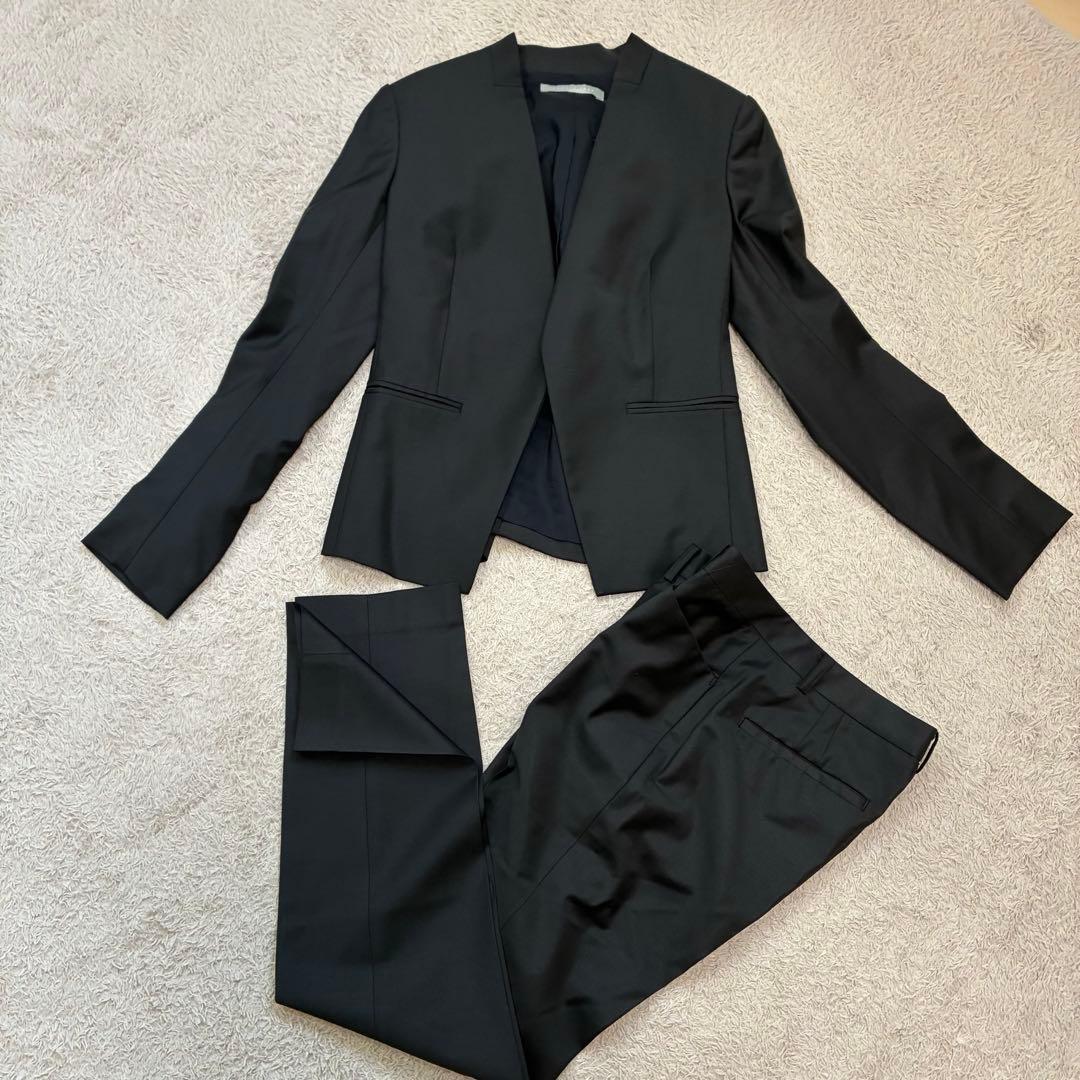 マニャ様お取引中executive パンツスーツ ノーカラー 黒　S セット