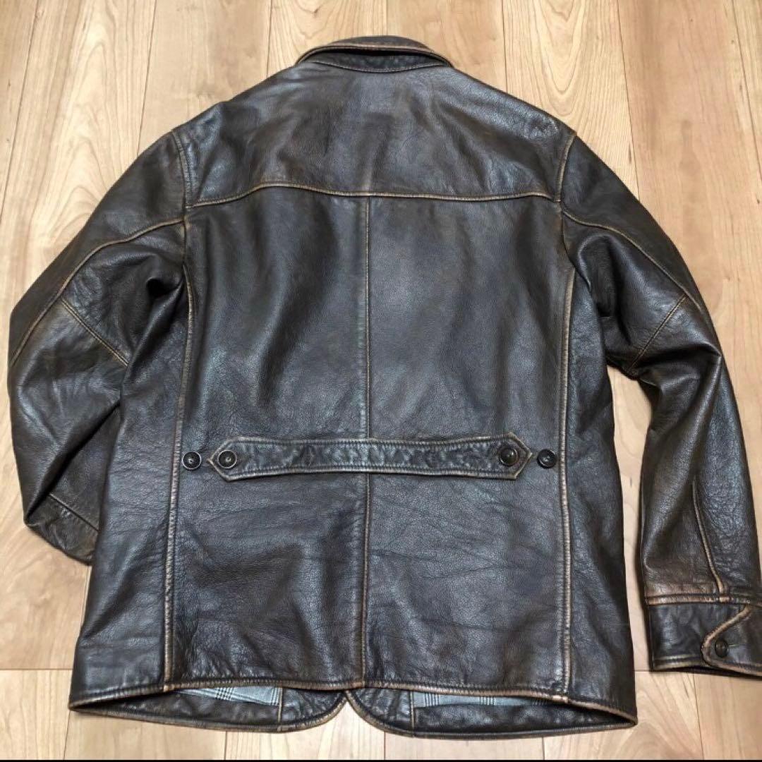 ぱ*る様 カーコート レザー 牛革 ブラウン ヴィンテージ 古着 キムタク