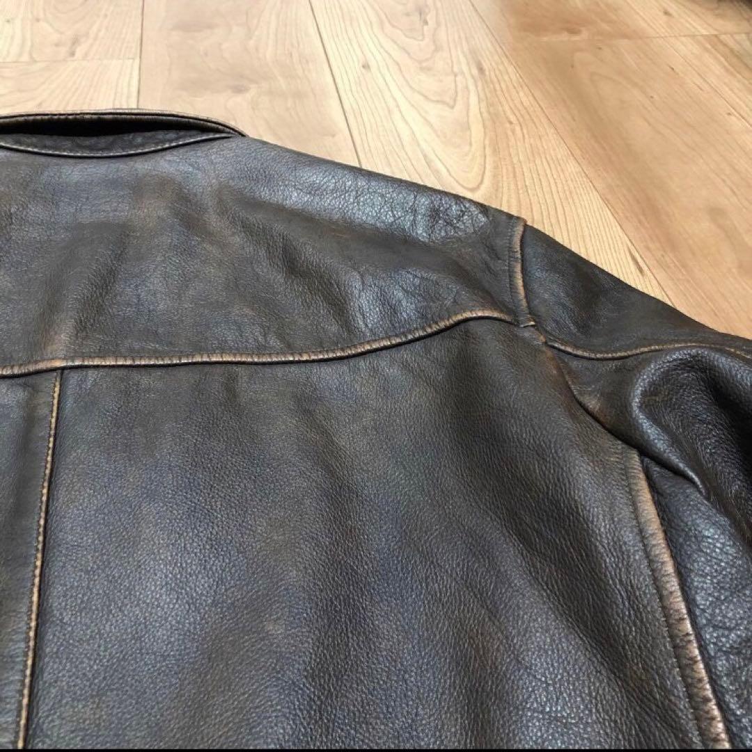 ぱ*る様 カーコート レザー 牛革 ブラウン ヴィンテージ 古着 キムタク