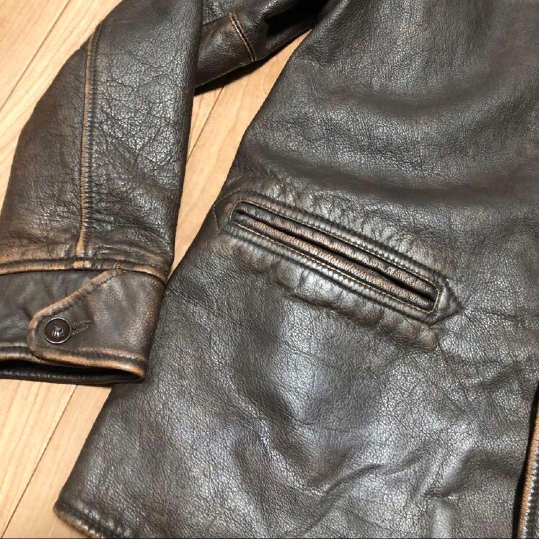 ぱ*る様 カーコート レザー 牛革 ブラウン ヴィンテージ 古着 キムタク