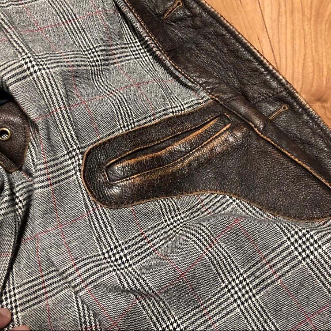 ぱ*る様 カーコート レザー 牛革 ブラウン ヴィンテージ 古着 キムタク