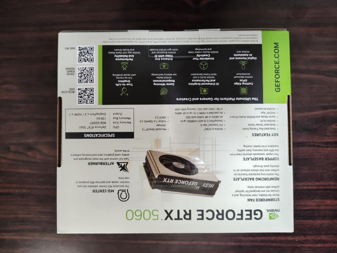 グラフィックボード・グラボ・ビデオカード MSI GeForce RTX 5060 8G INSPIRE ITX OC