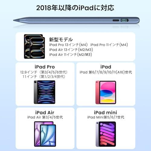 【LED電量表示・15分急速充電】ipadペンシル Mixoo タッチペン Am